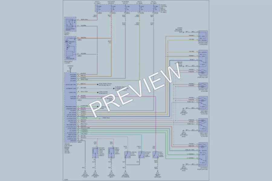 2001 Mazda Tribute Power Door Locks wiring diagram preview