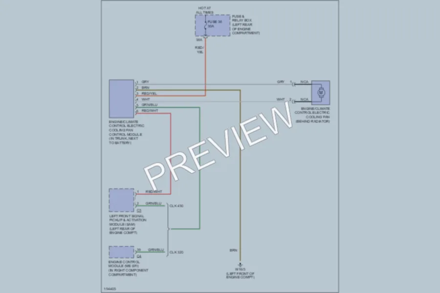 2001 MercedesBenz CLK320 Cooling Fan wiring diagram preview