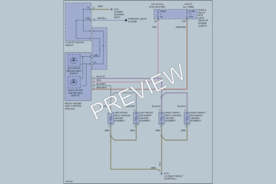 2001 MercedesBenz CLK430 Power Seats wiring diagram preview