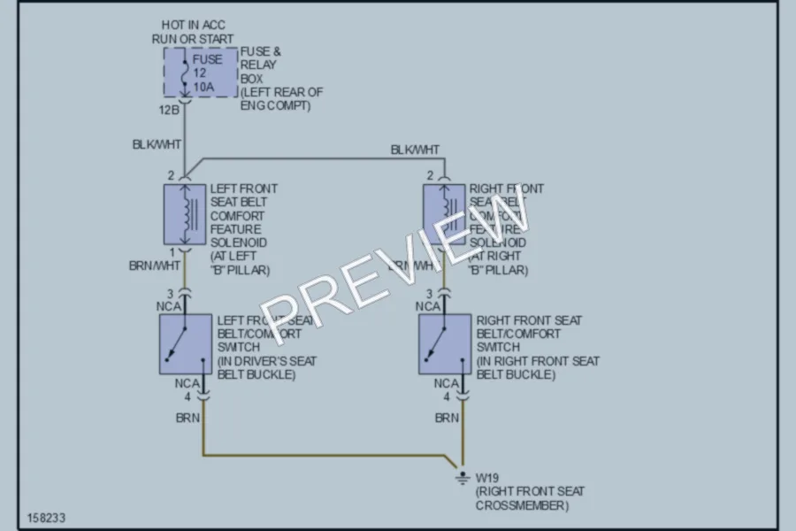 2001 MercedesBenz E320 Passive Restraints wiring diagram preview