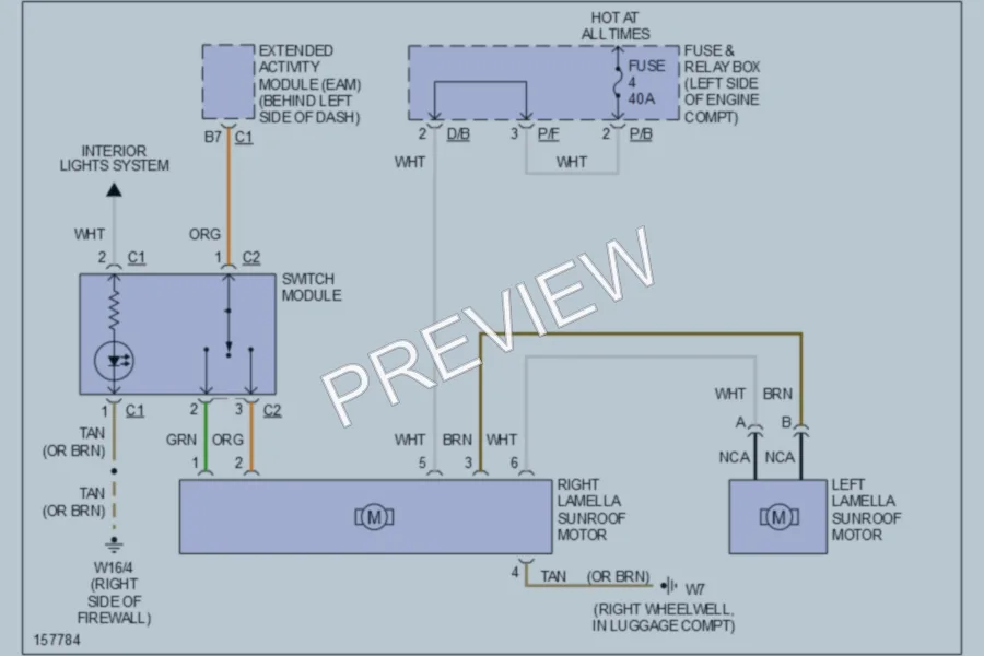 2001 MercedesBenz ML320 Power Top Sunroof wiring diagram preview