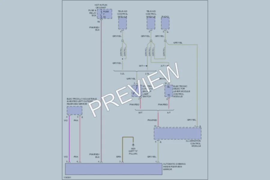 2001 MercedesBenz SLK320 Power Mirrors wiring diagram preview