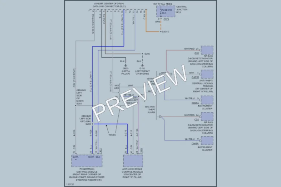 2001 Mercury Cougar Computer Data Lines wiring diagram preview