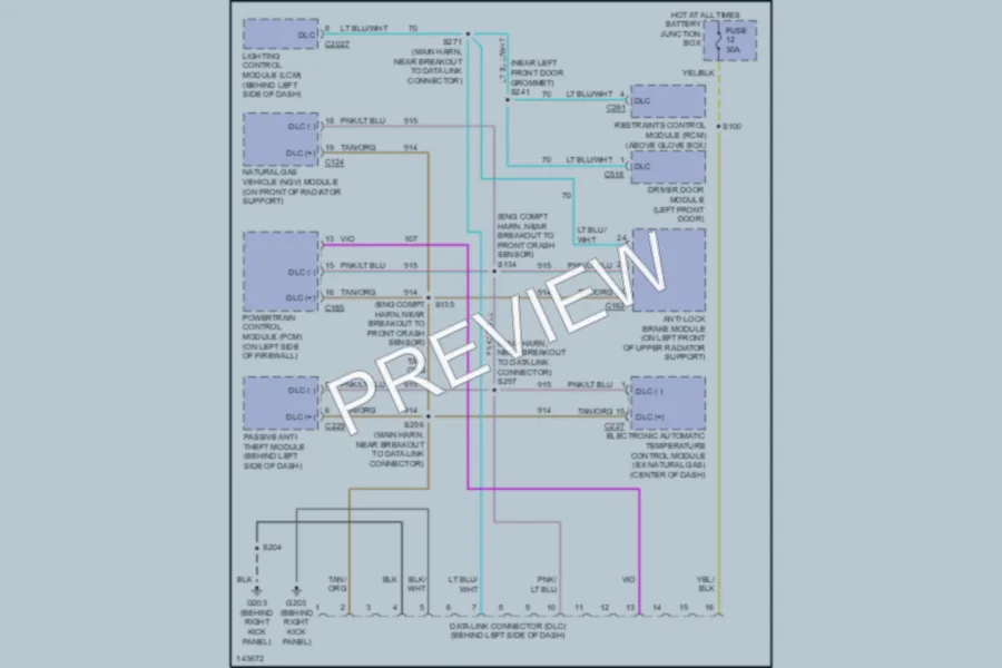 2001 Mercury GrandMarquis Computer Data Lines wiring diagram preview
