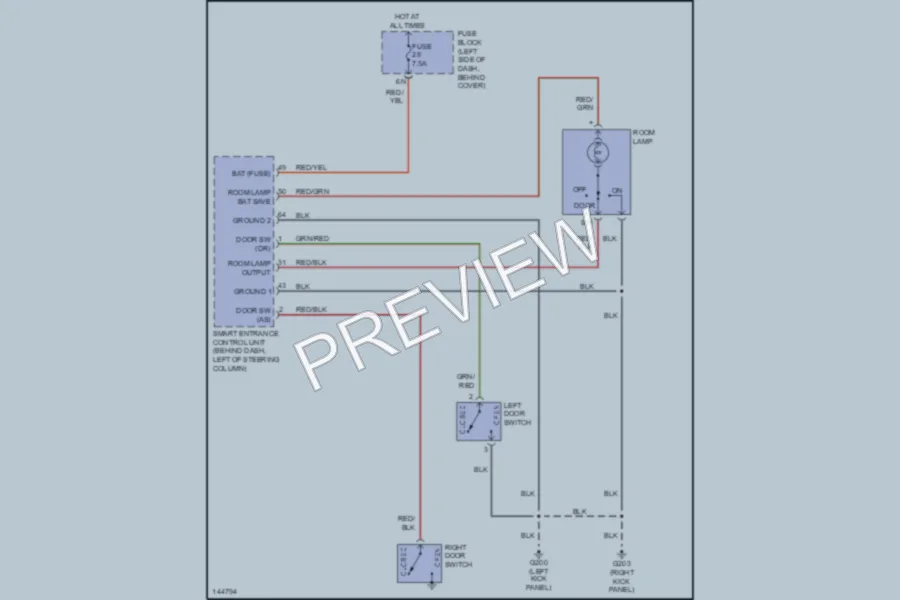 2001 Nissan Frontier Interior Lights wiring diagram preview
