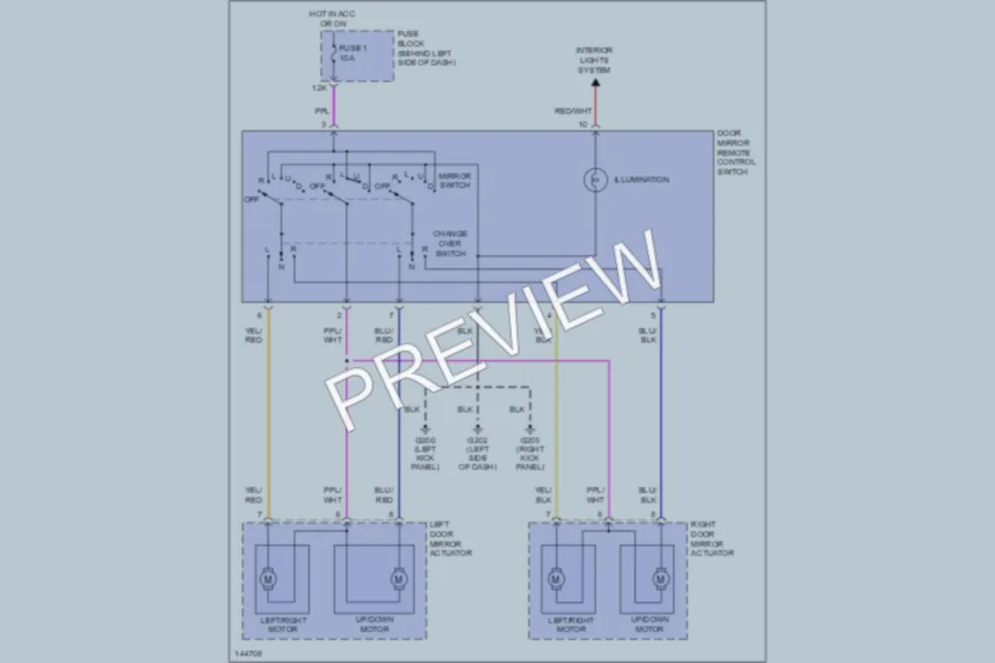 2001 Nissan Maxima Power Mirrors wiring diagram preview