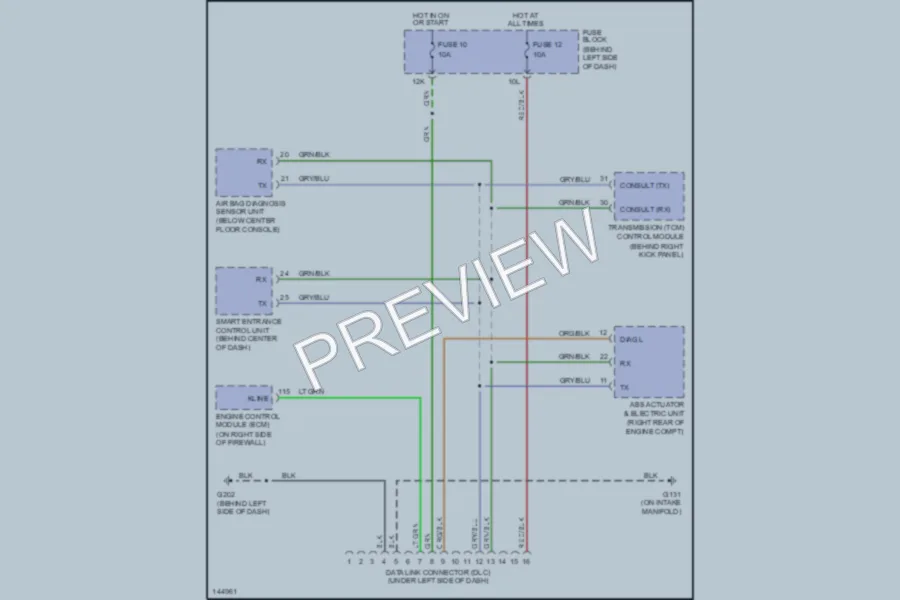 2001 Nissan Sentra Computer Data Lines wiring diagram preview