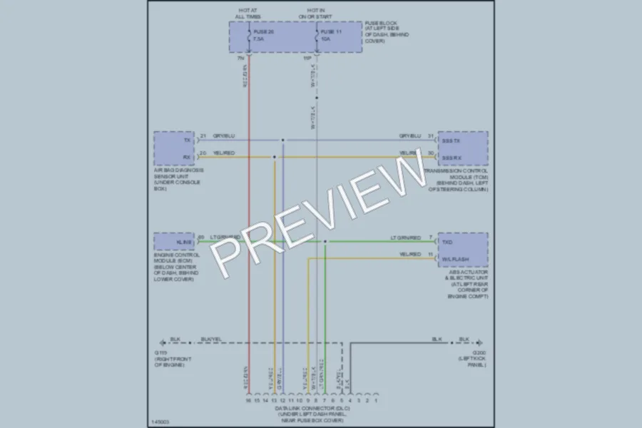 2001 Nissan Xterra Computer Data Lines wiring diagram preview