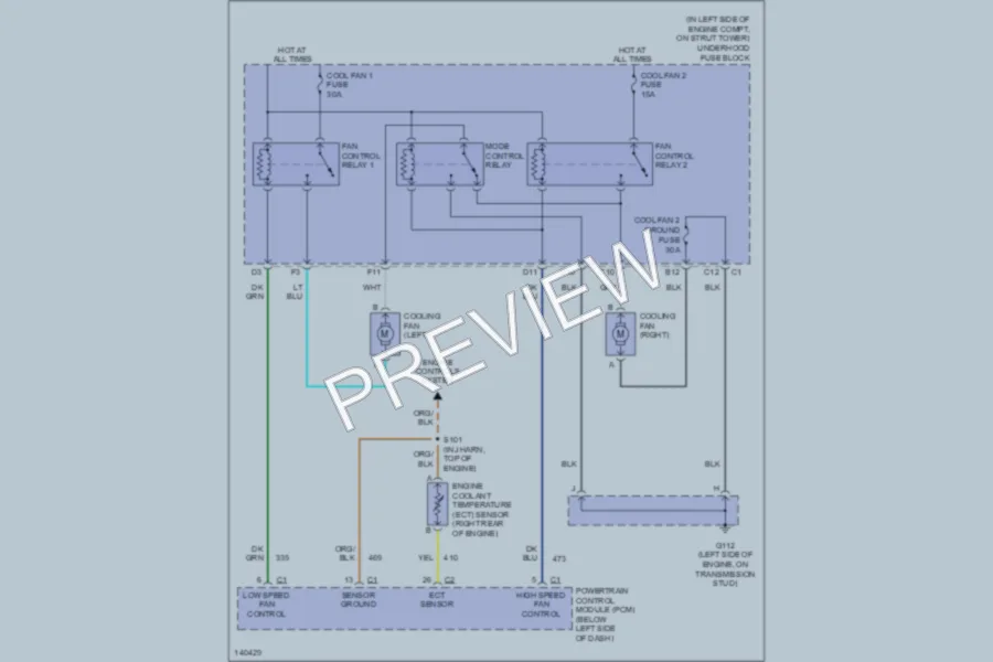 2001 Oldsmobile Alero Cooling Fan wiring diagram preview
