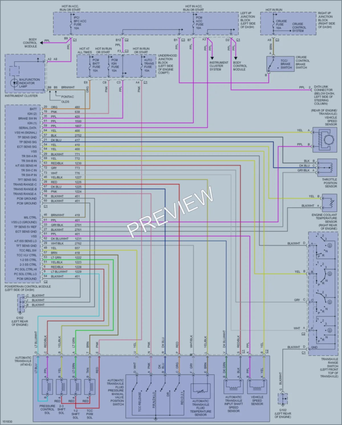 2001 Oldsmobile Alero Transmission wiring diagram preview