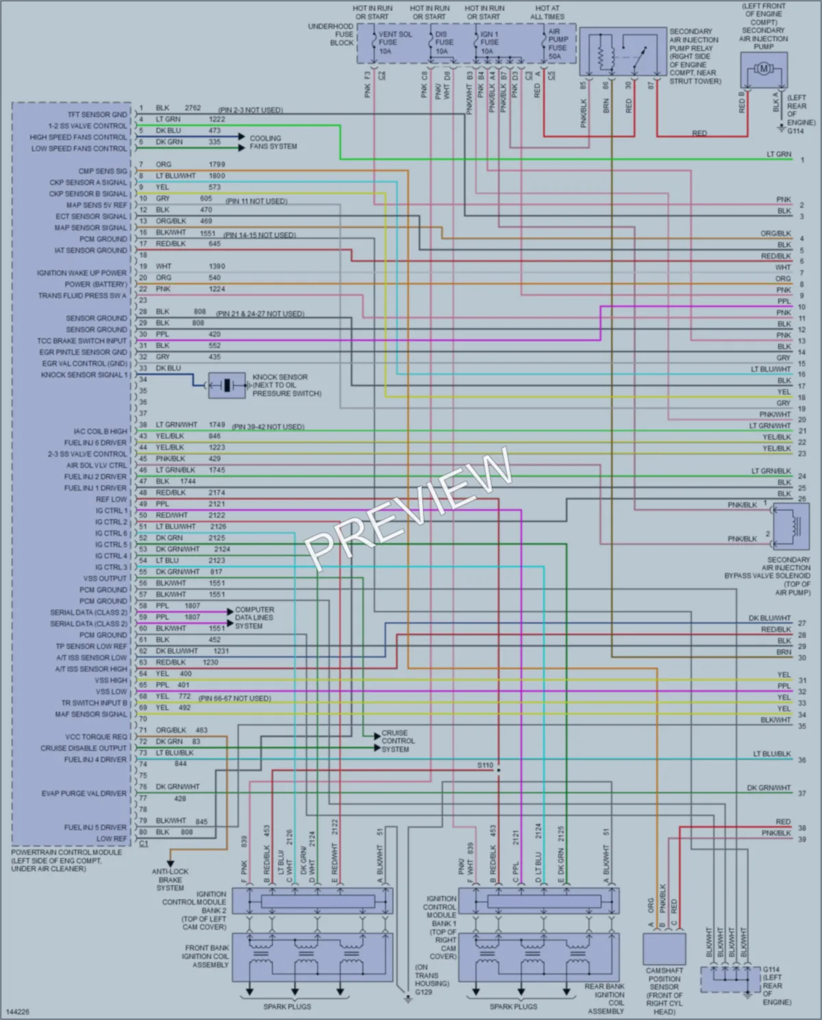 2001 Oldsmobile Aurora Engine Performance wiring diagram preview