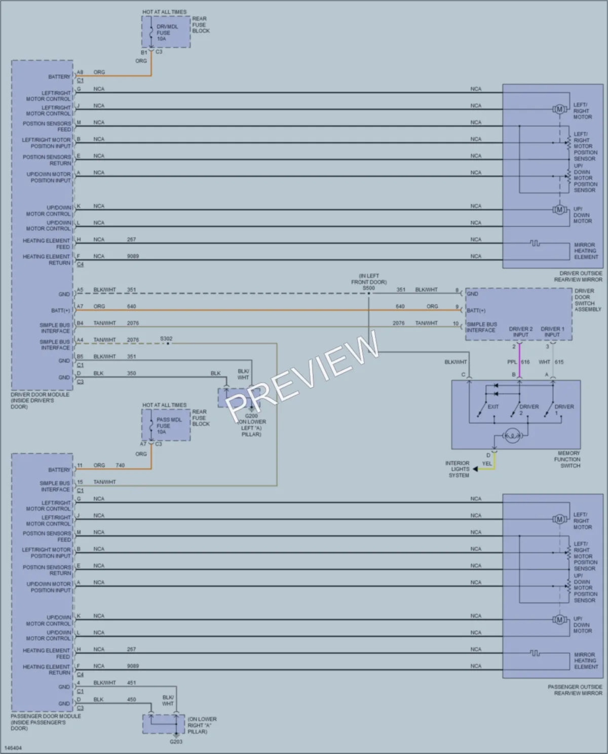 2001 Oldsmobile Aurora Memory Systems wiring diagram preview