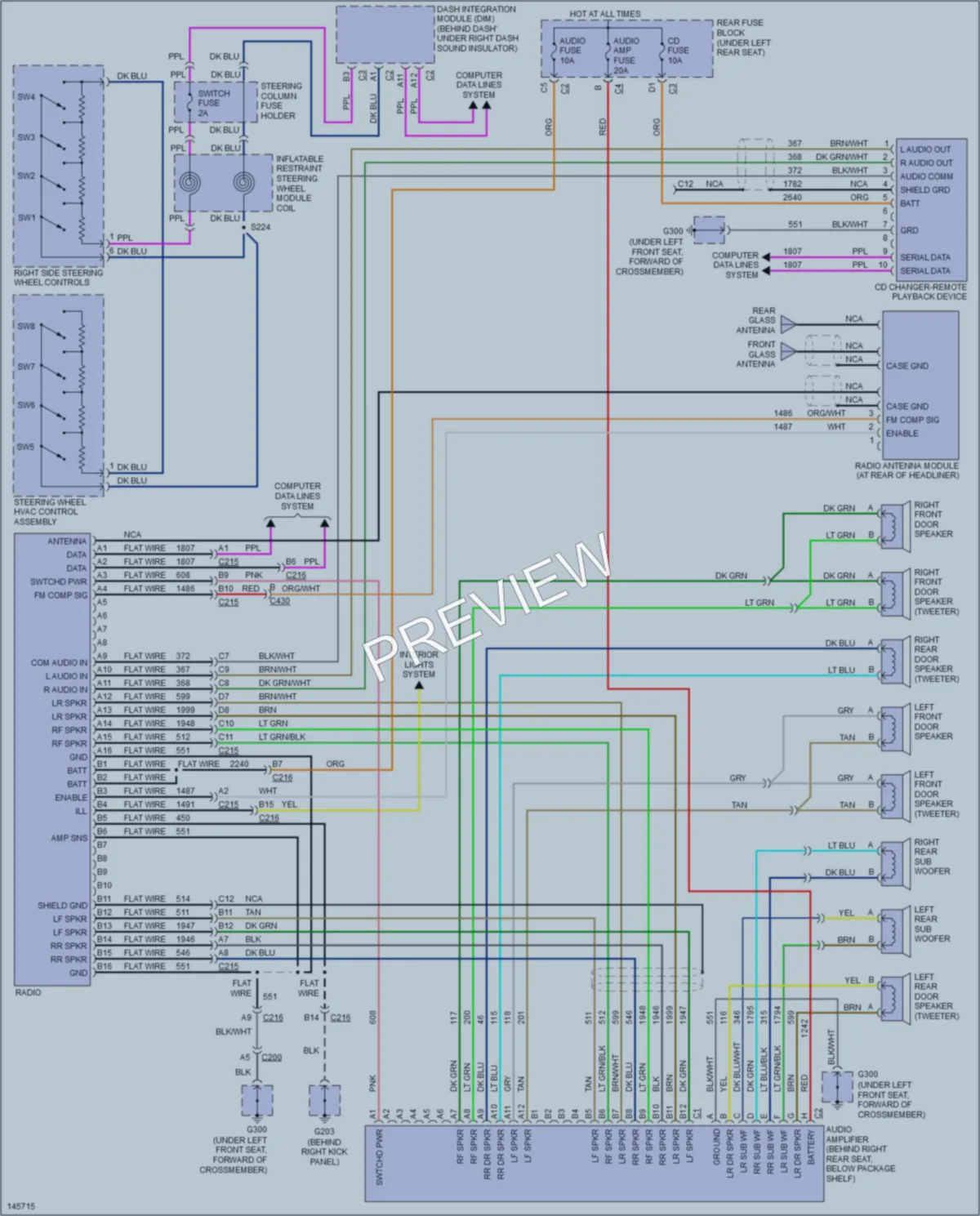 2001 Oldsmobile Aurora Radio wiring diagram preview