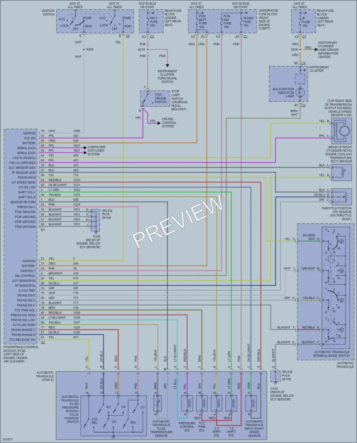 2001 Oldsmobile Aurora Transmission wiring diagram preview
