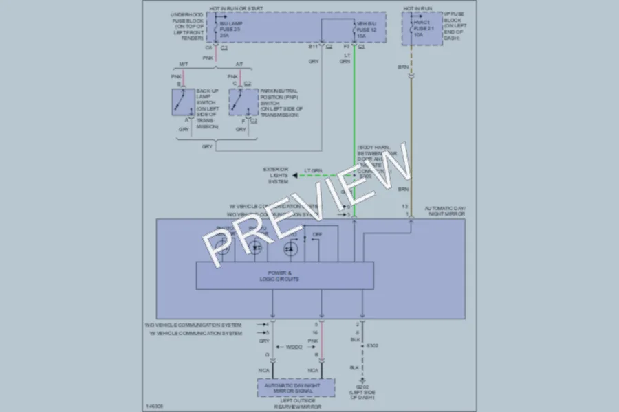 2001 Oldsmobile Bravada Power Mirrors wiring diagram preview