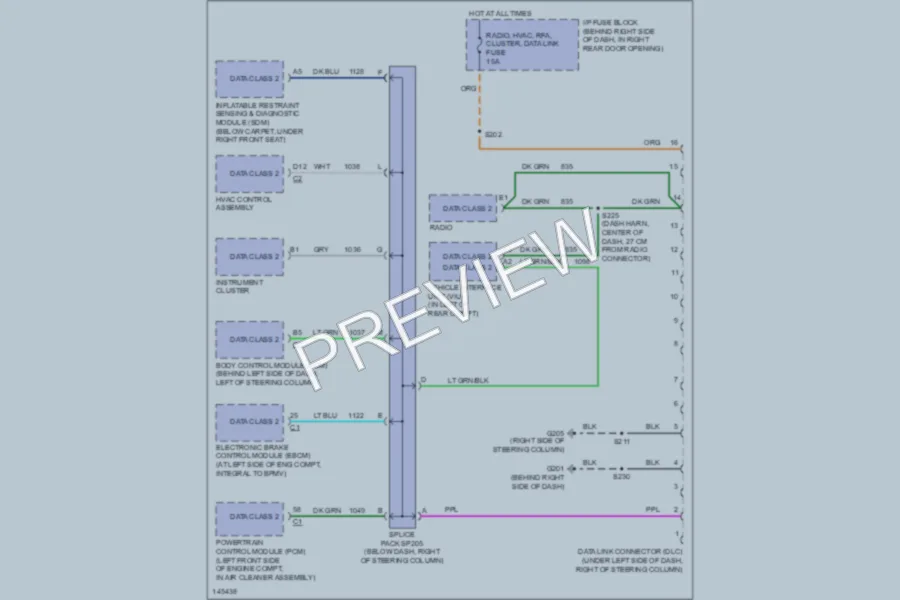 2001 Oldsmobile Intrigue Computer Data Lines wiring diagram preview