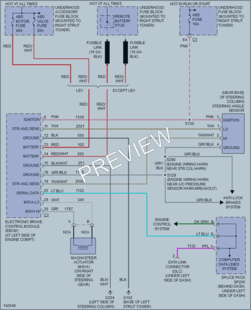 2001 Oldsmobile Intrigue Electronic Power Steering wiring diagram preview