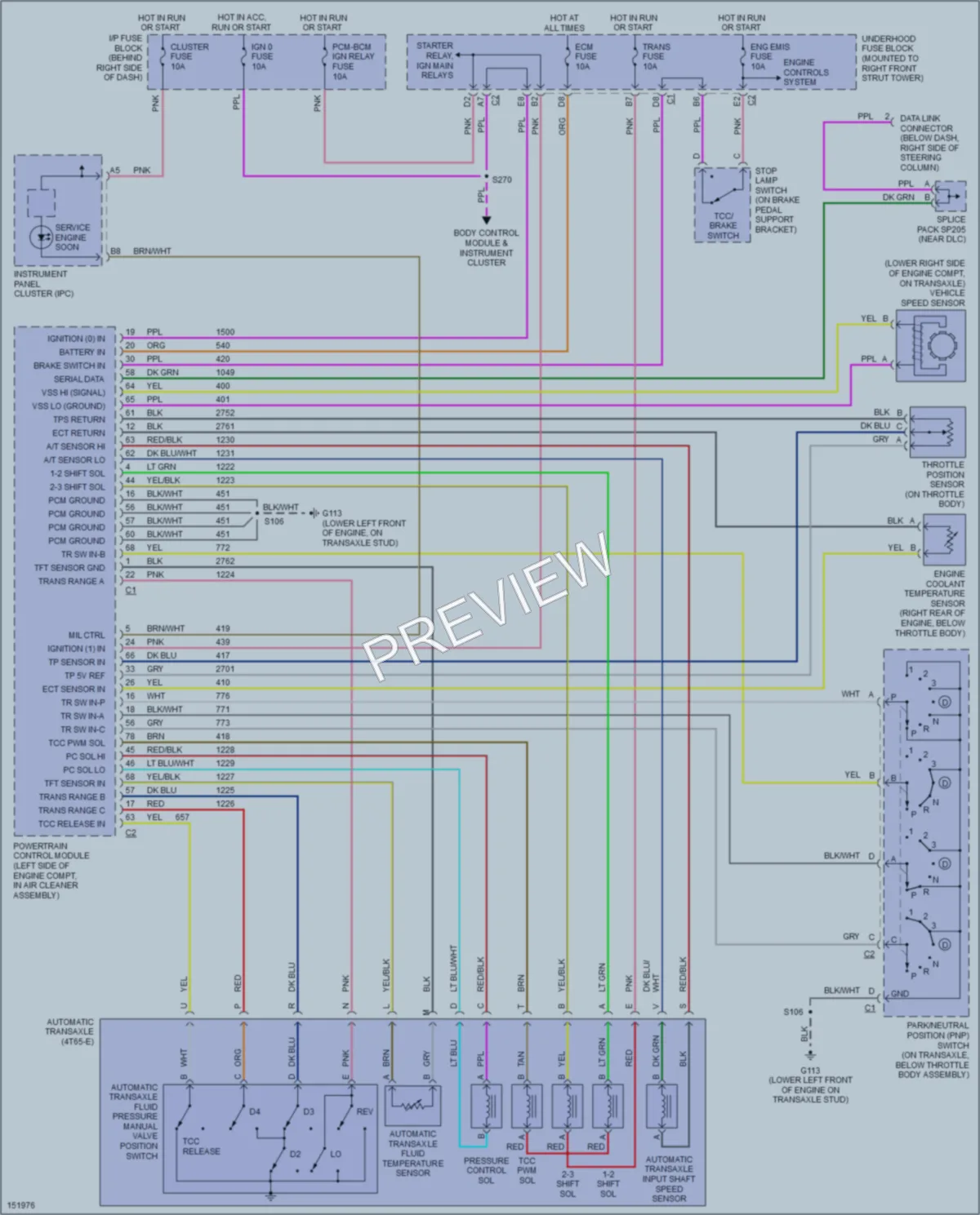 2001 Oldsmobile Intrigue Transmission wiring diagram preview