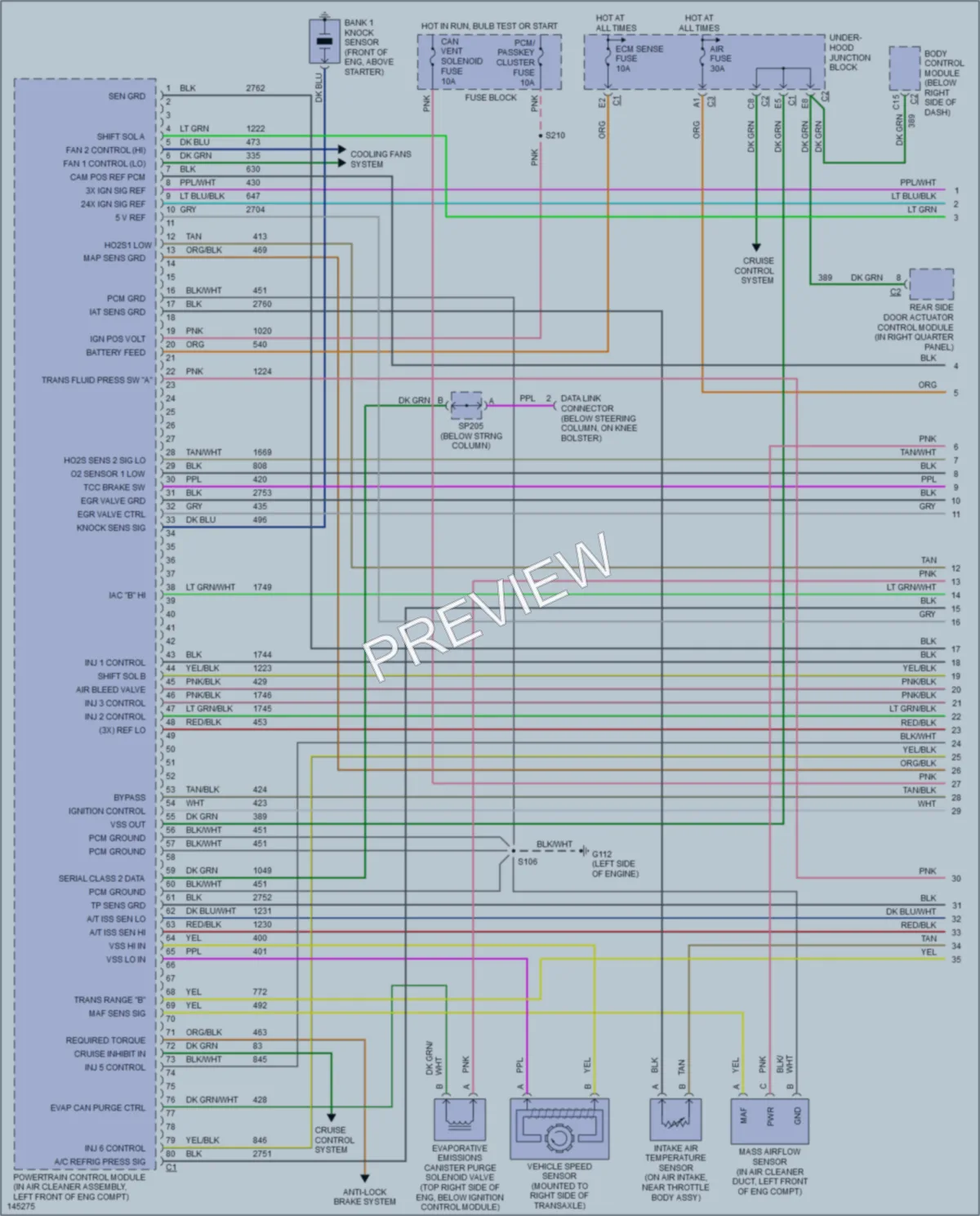 2001 Oldsmobile Silhouette Engine Performance wiring diagram preview
