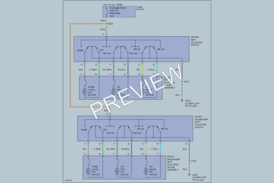 2001 Oldsmobile Silhouette Power Seats wiring diagram preview