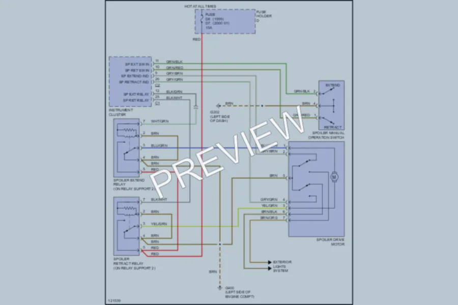 2001 Porsche 911 Active Aerodynamics wiring diagram preview
