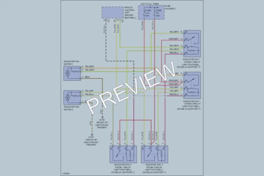 2001 Porsche 911 Cooling Fan wiring diagram preview