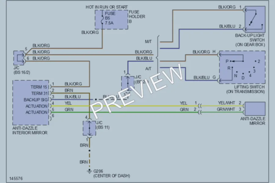 2001 Porsche 911 Power Mirrors wiring diagram preview
