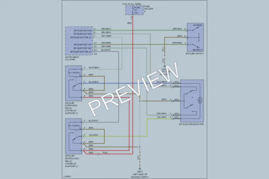 2001 Porsche Boxster Active Aerodynamics wiring diagram preview