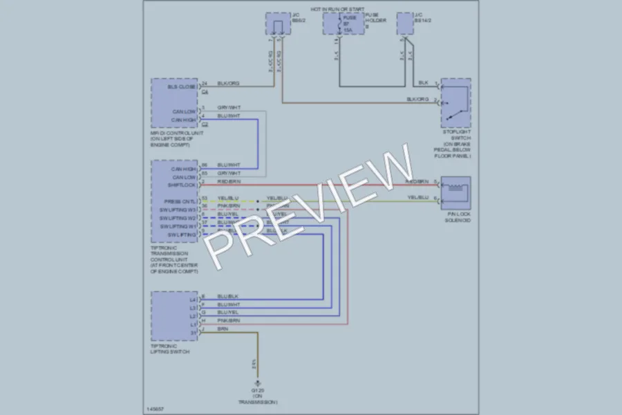 2001 Porsche Boxster Shift Interlocks wiring diagram preview