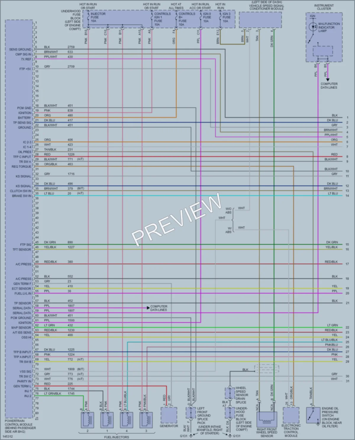 2001 Saturn L100 Engine Performance wiring diagram preview