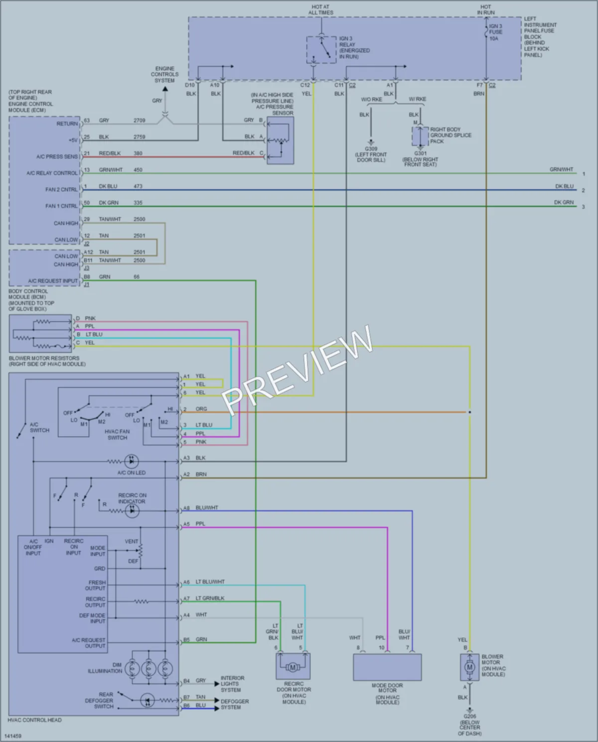 2001 Saturn L300 Air Conditioning wiring diagram preview