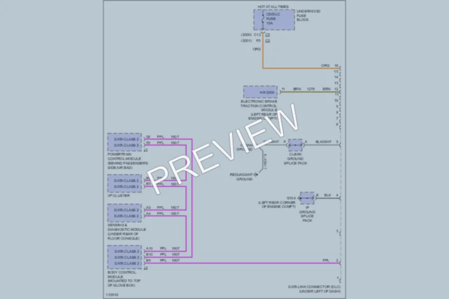 2001 Saturn LW200 Computer Data Lines wiring diagram preview