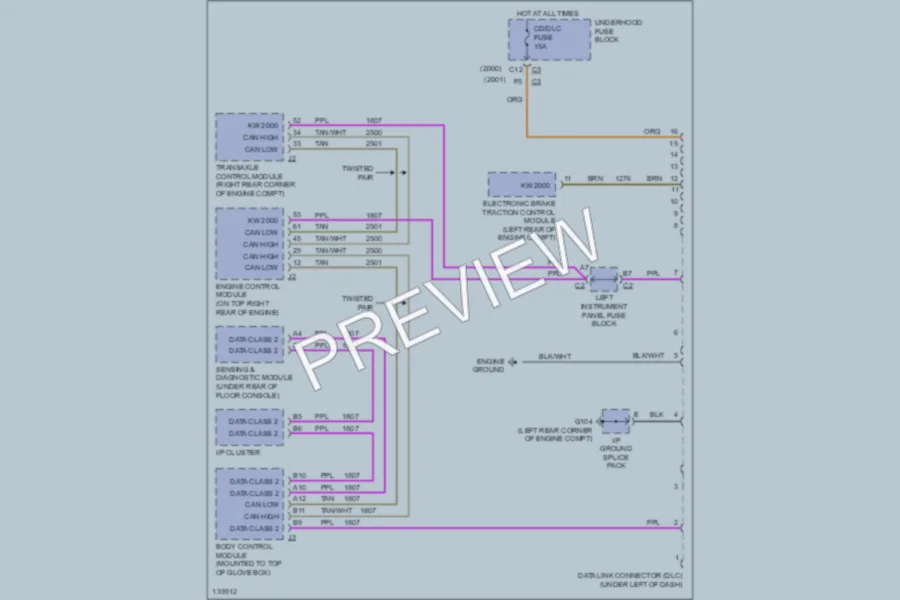 2001 Saturn LW300 Computer Data Lines wiring diagram preview