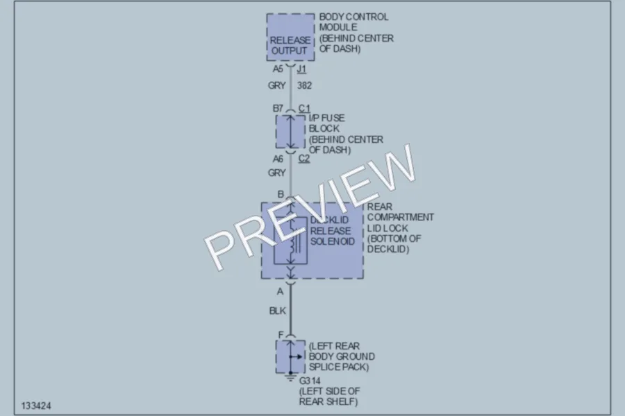 2001 Saturn SC1 Trunk Tailgate Fuel Door wiring diagram preview