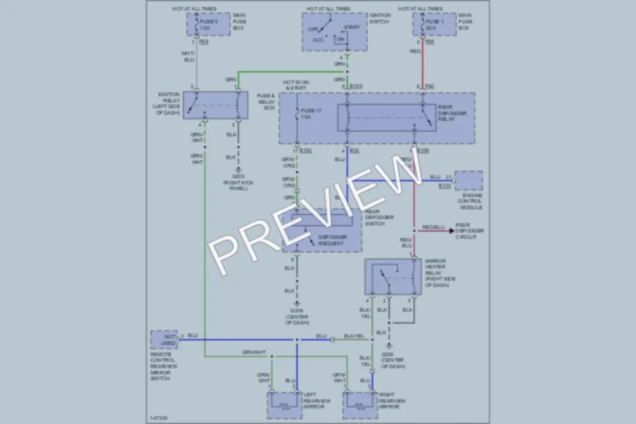 2001 Subaru Forester Defoggers wiring diagram preview