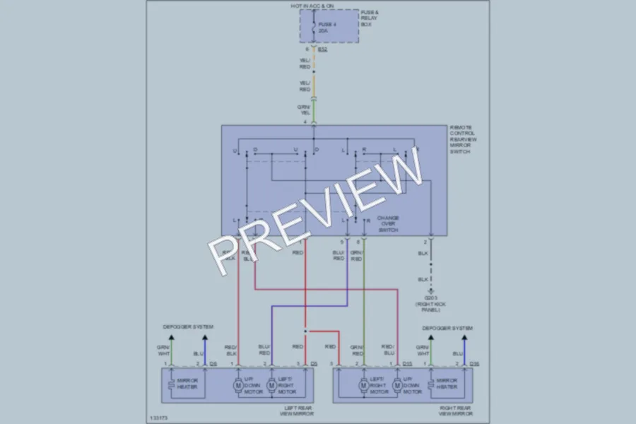 2001 Subaru Forester Power Mirrors wiring diagram preview