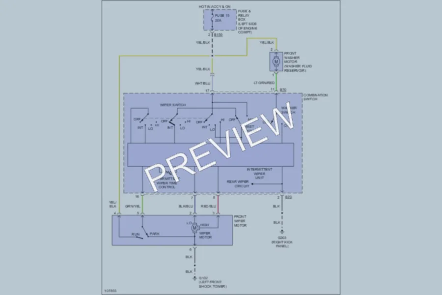 2001 Subaru Forester Wiper Washer wiring diagram preview