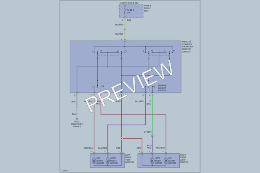 2001 Subaru Impreza Power Mirrors wiring diagram preview