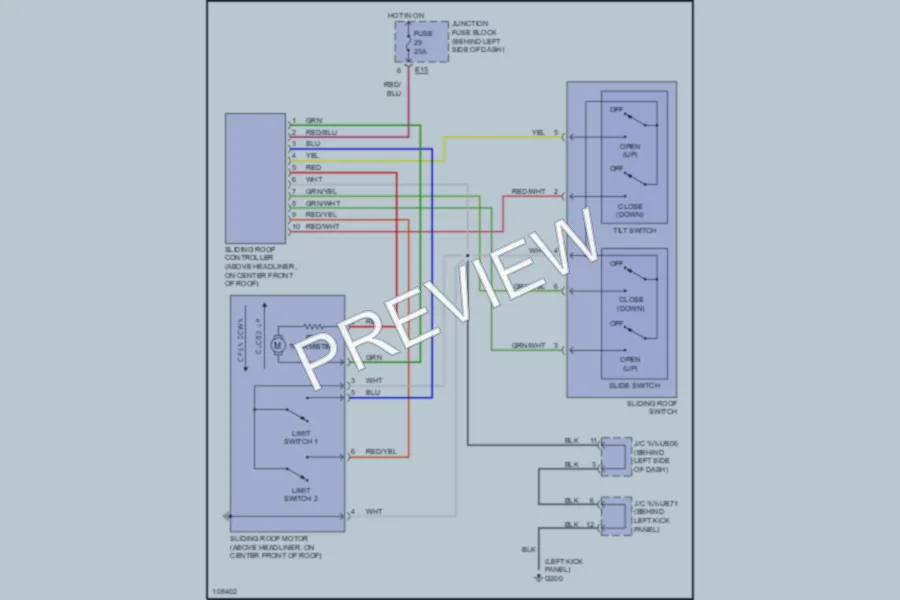 2001 Suzuki Esteem Power Top Sunroof wiring diagram preview
