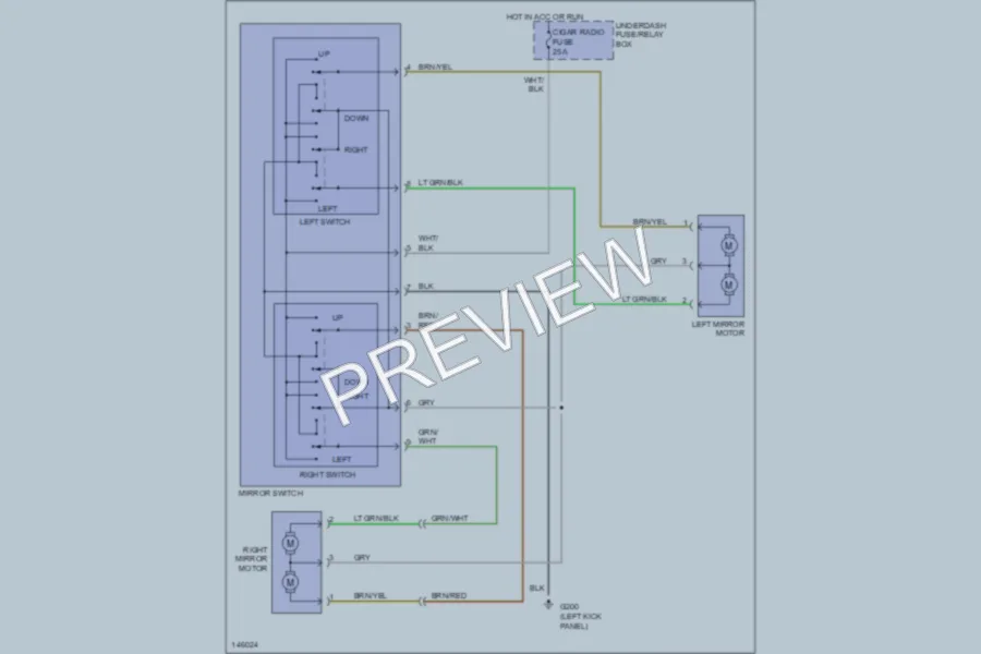 2001 Suzuki GrandVitara Power Mirrors wiring diagram preview