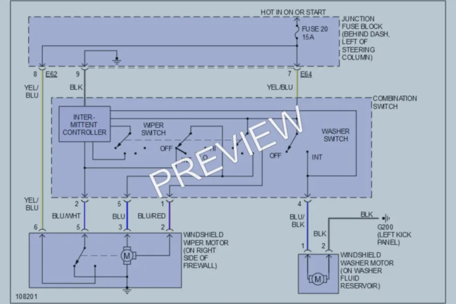 2001 Suzuki Swift Wiper Washer wiring diagram preview