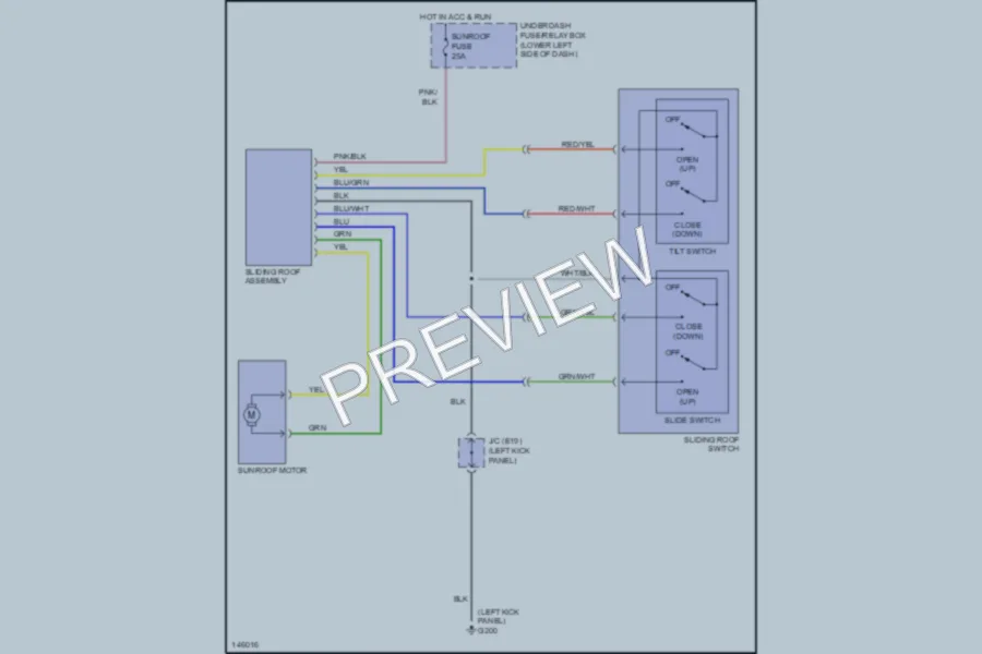 2001 Suzuki XL7 Power Top Sunroof wiring diagram preview