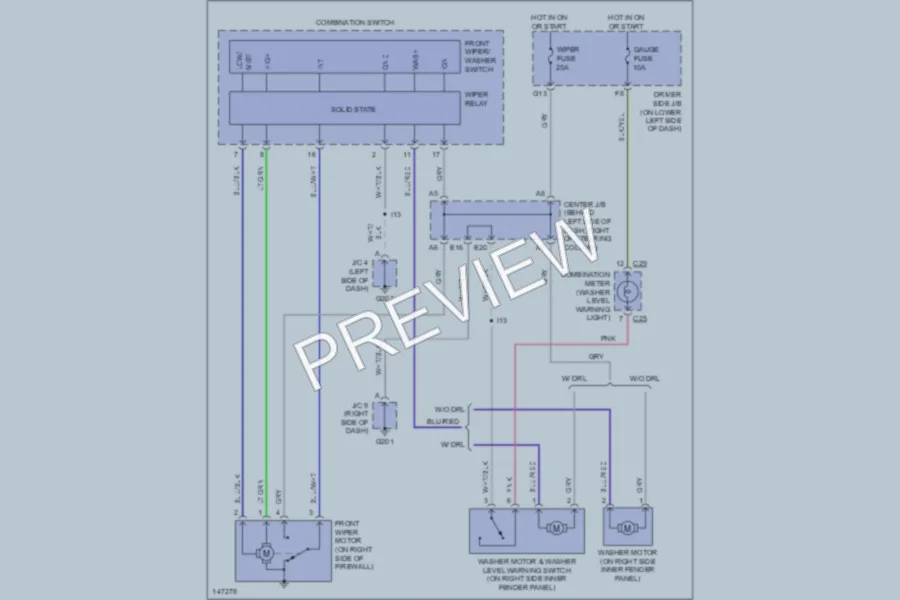 2001 Toyota 4Runner Wiper Washer wiring diagram preview