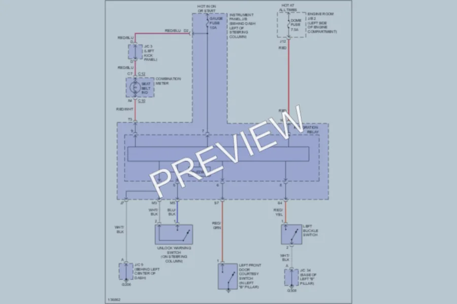 2001 Toyota Camry Warning Systems wiring diagram preview