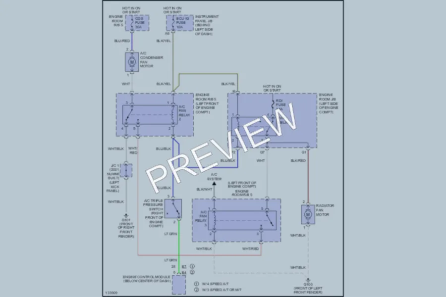 2001 Toyota Corolla Cooling Fan wiring diagram preview