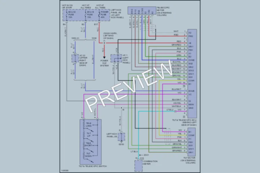 2001 Toyota LandCruiser Electronic Power Steering wiring diagram preview