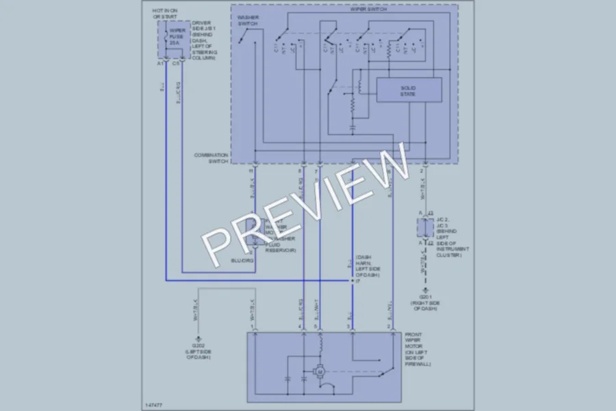 2001 Toyota Sienna Wiper Washer wiring diagram preview