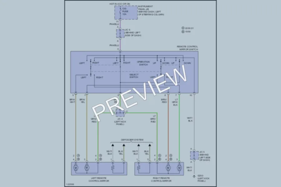 2001 Toyota Solara Power Mirrors wiring diagram preview