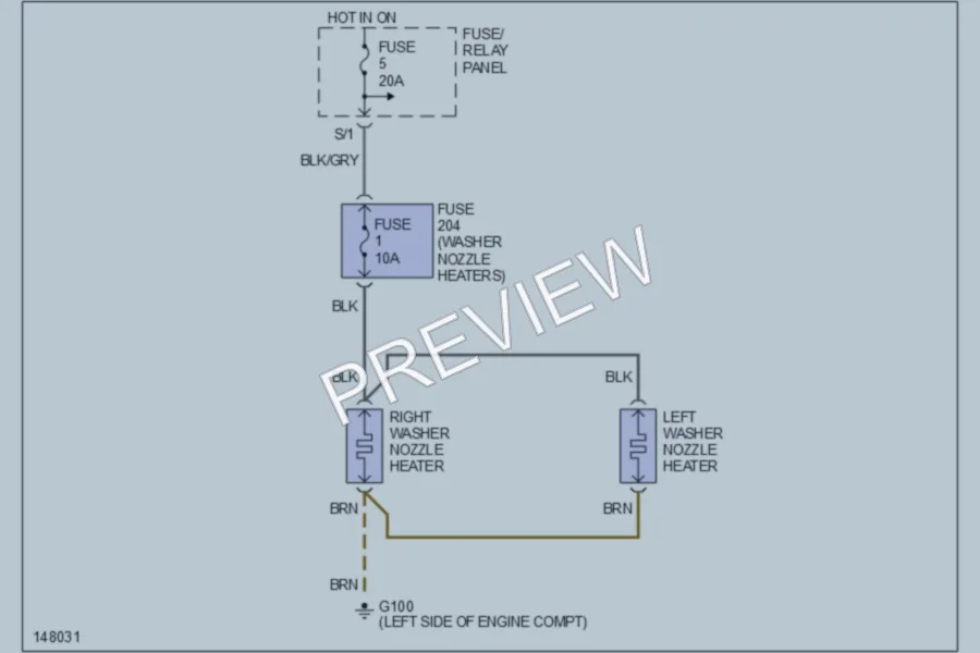 2001 Volkswagen Cabrio Wiper Washer wiring diagram preview