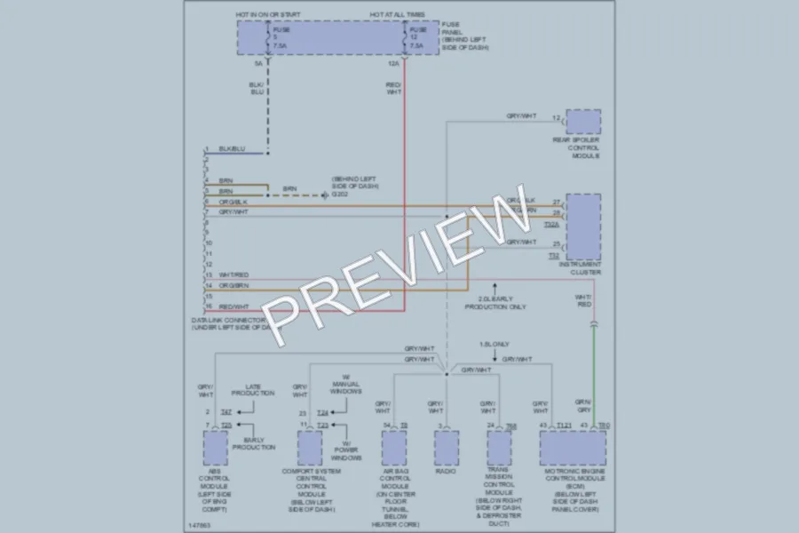 2001 Volkswagen NewBeetle Computer Data Lines wiring diagram preview